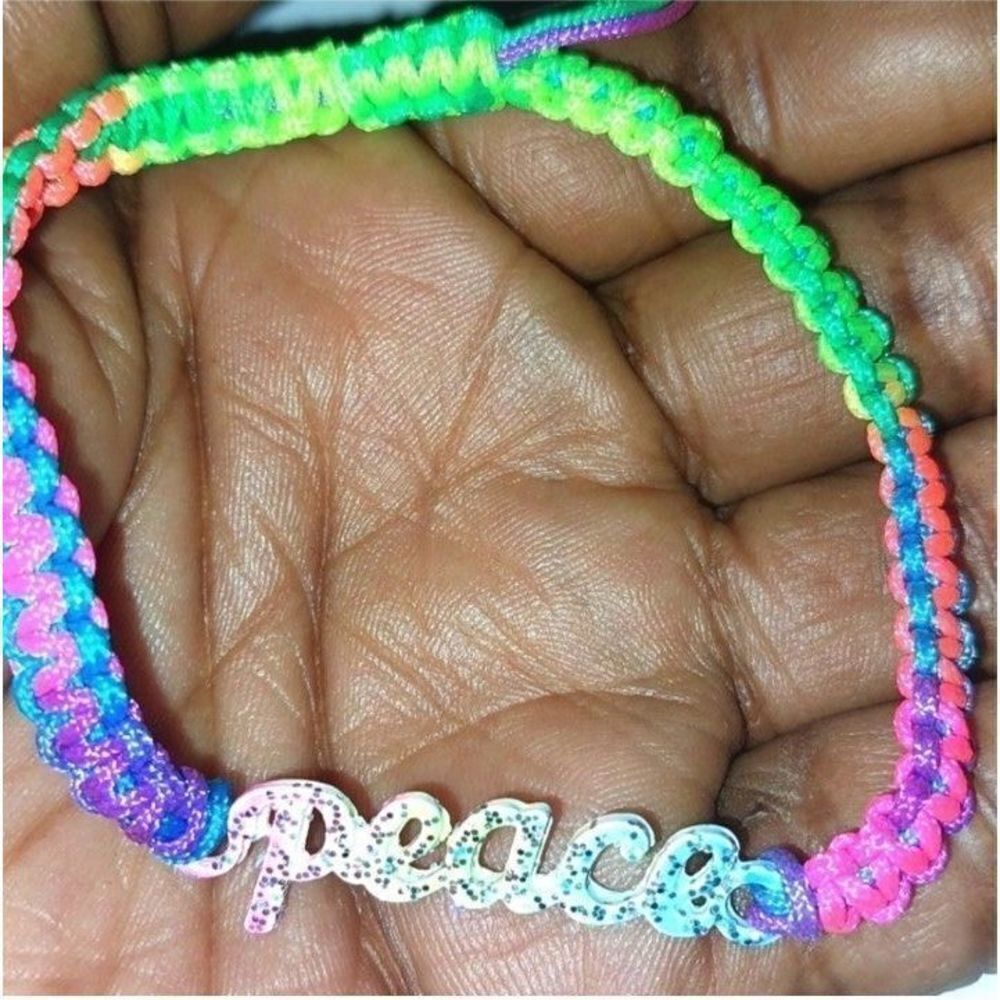 Hand Crafted cute girls peace bracelet